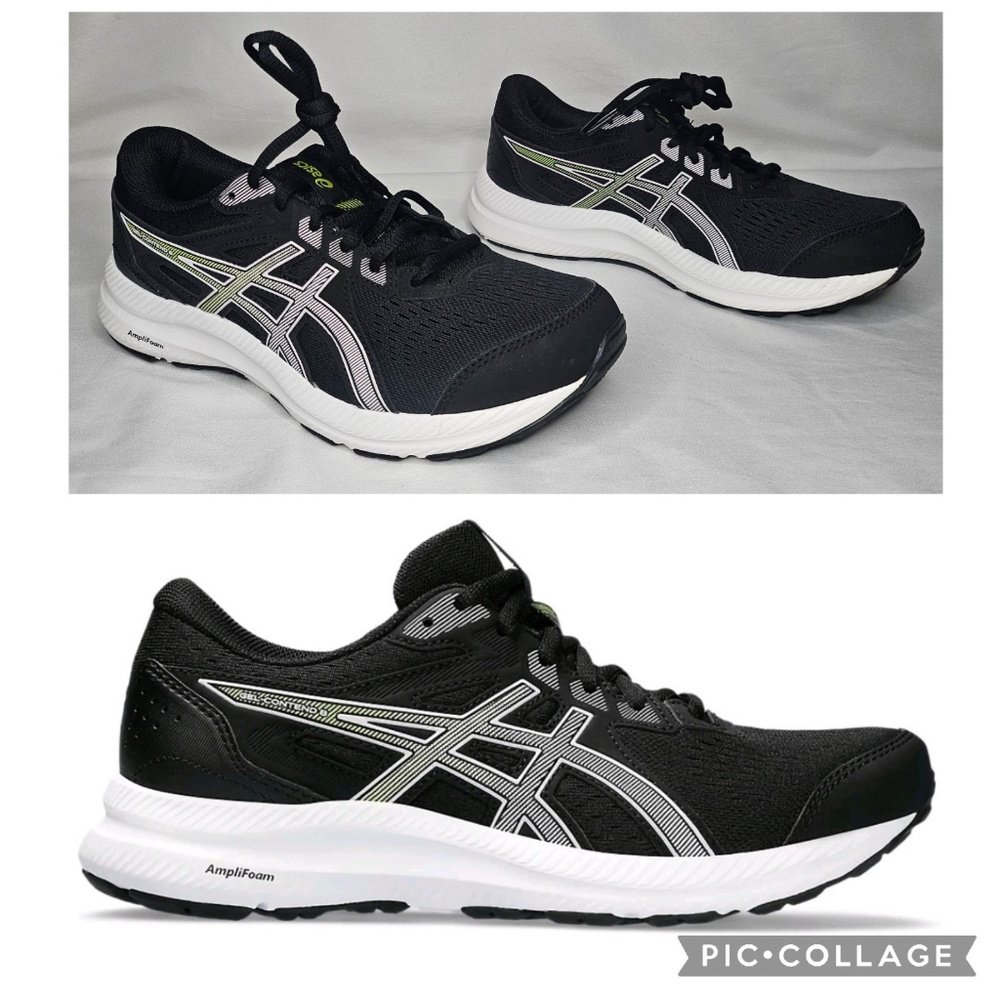 New Womens Asics 1012B320 Gel Contend 8 Black Cosmos Running Walking Shoes 7.5